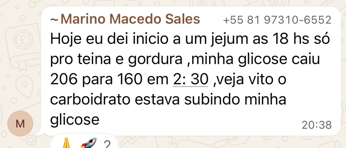 Print de depoimento real de participante 1