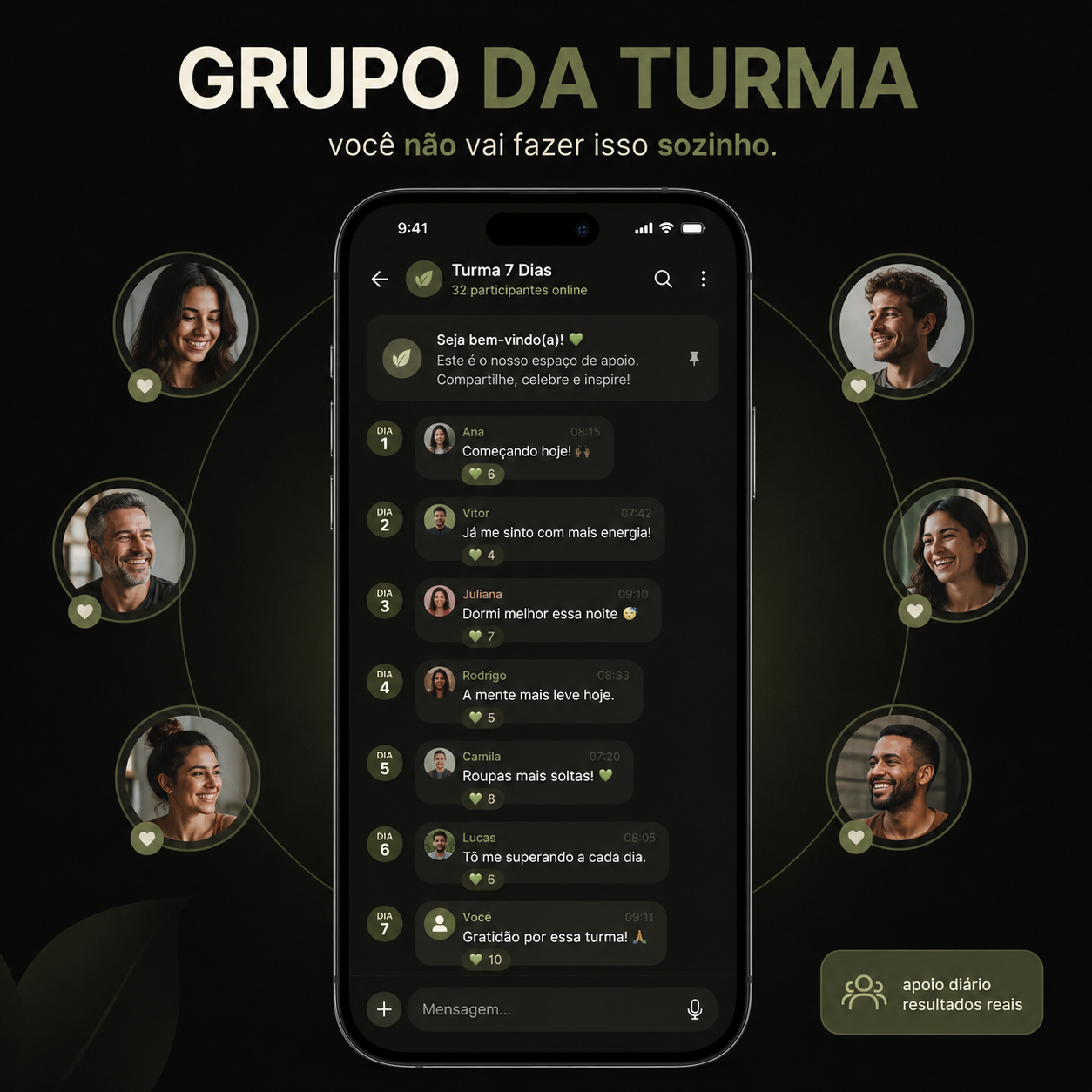Grupo de WhatsApp da turma do desafio de 7 dias
